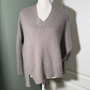 AllSaints Riley Jumper Textured Knit Sweater Taupe Gray Size Small